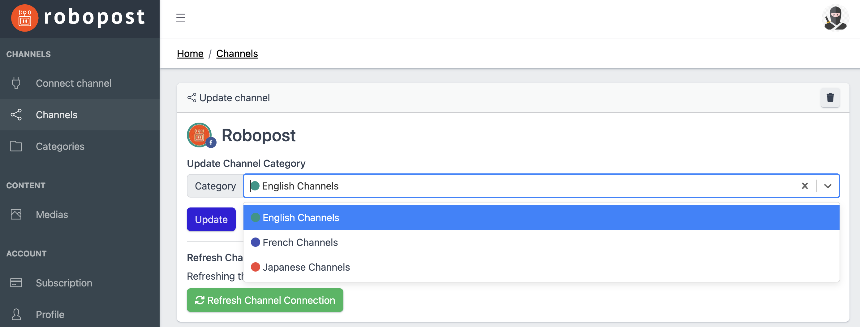 Applying Categories to Channels